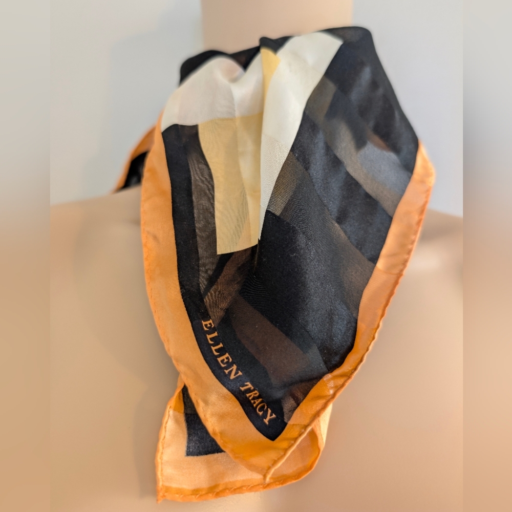 Ellen Tracy Black and Orange Scarf